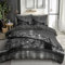 CozyRest Kinder Bettwäsche Set 135 x 200 cm, Brooklyn Bridge New York Bettbezug Set 3 Teilig, Weiche Microfaser Wende Dunkelgrau Bettwäsche mit Reißverschluss und 2 x 80x80cm Kissenbezüge