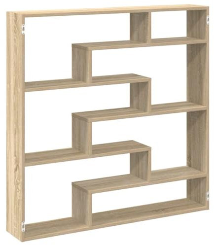 vidaXL Würfelregal 7 Fächer Sonoma-Eiche Holzwerkstoff, Regal, Wandregal, Würfelregal Wandmontage, schwebendes Würfelregal, Würfel Wandregal