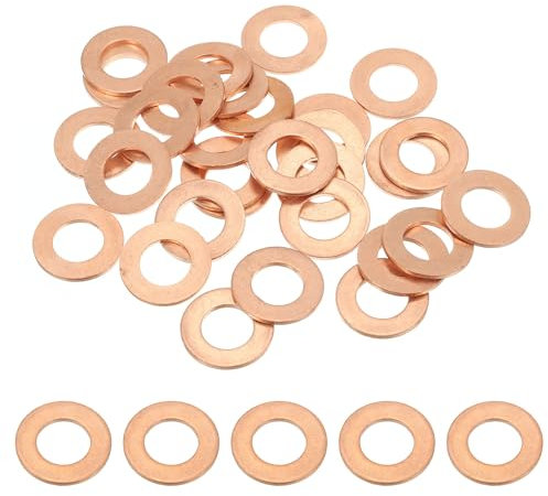 PATIKIL Joint Cuivre M12, 30 Pièces 12mm ID 22mm OD 1.5mm D'Épaisseur Rondelle Plate Métrique pour Vis Boulon Bouchons de Carter de Vidange