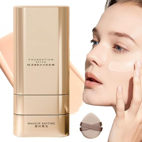 Beauty Foundation Stick, 2 in 1 Beauty Foundation, Multi-use Foundation Stick Makeup with Brush, Foundation Makeup for All Skin Types, Longwear Natural Finish (Fair Color, 20g)