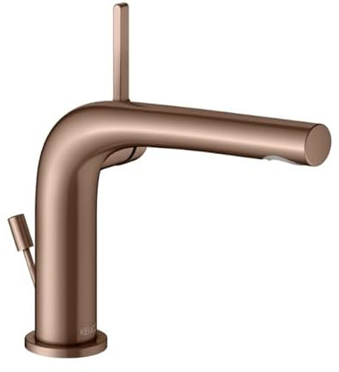 KEUCO EDITION 400 Einhebel-Waschtischmischer 120, mit Ablaufgarnitur, Ausladung 153mm, 51504290002, Farbe: Rotgold gebürstet