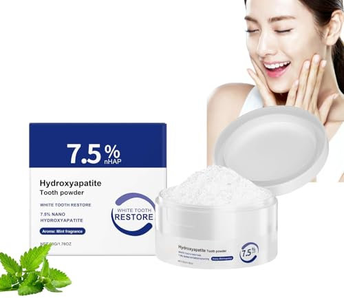 Hydroxylapatit-Zahnpulver, Nano-Hydroxylapatit-Zahnpasta, zum Schutz des Zahnschmelzes und zur Stärkung der Zähne, Frischer Atem, Natürliche Formel (1pc)