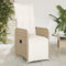 IKAYAA 2X Gartensessel Polyrattan Verstellbar Gartenstuhl hochlehner verstellbar Liegestuhl Gartenmöbel Rattanmöbel-Beige-Typ 1