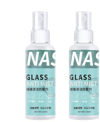 Syengery Motorradhelm Visiere Anti-Beschlag-Spray, Streifenfreies Brillen-Anti-Beschlag-Spray, Antibeschlagspray Für Autoscheiben Auto-Windschutzscheibe Spiegelglas, 100 ml (2er-Pack)