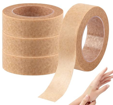 4 Rollen Nasen Tape, Flexibles und Atmungsaktives Selbstklebendes Nasen Tape, Mikroporöses Klebeband für Wimpernverlängerung, Wundversorgung und Sport, Hautfarbe (1,25 cm x 9,14 m)