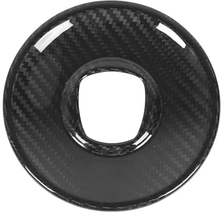 TKSE Copertura Centrale del Volante in Fibra di Carbonio Lucida, Anello Centrale, Adesivo di Ricambio per F.iat 500 Dal 2008 Al 2023