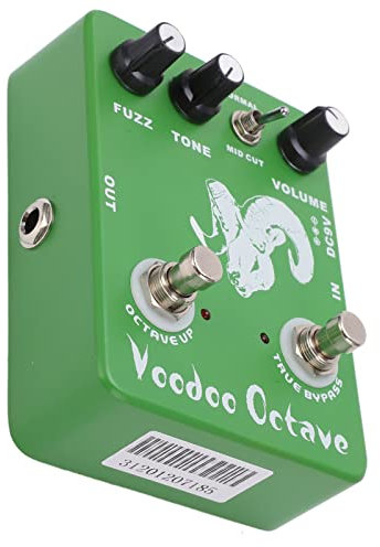 Voodoo Octave Fuzz Effect Pedal True Bypass Single E -Gitarren -Accessoire Green Metal