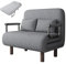 Schlafsessel 3 in 1 mit Schwammmatratze Baumwoll und Leinenstoffe Recamiere mit Schlaffunktion Klappbett mit 5 Fach Verstellbarer Rückenlehne für Wohn, Schlafzimmer(Light Gray,190 * 120 * 28cm)
