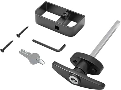 Ensemble de serrure de poignée de porte d'abri avec tige multifonction, facile à installer pour améliorer la sécurité dans les abris de jardin et poulaillers