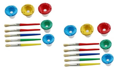 SUPVOX 10sets Boys and Girls Art Diy Pigment Cups Brushes Paint Kit for Boys and Girls Drawing Random Color