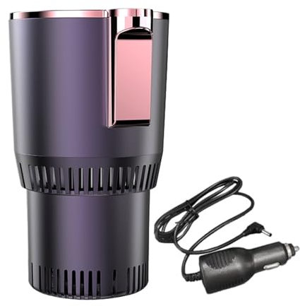 lisutupode Enfriador De Tazas para Coche 10,5x9,5x16,5 Cm Calentador De Agua para Coche 2 En 1 con Una Pantalla LCD Inteligente Táctiles Expansor De Taza De Coche Soporte para Botella De Agua para