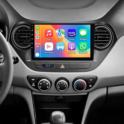 ikasus Android 14 Car Stereo for Hyundai I10 2013-2016 Car Radio with Wireless Carplay Android Auto 9'' Touch Screen GPS WiFi Bluetooth FM RDS SWC Split Screen Mirror Link 2+32G