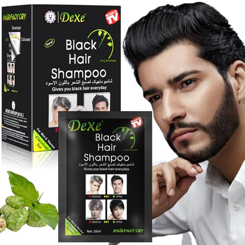 10 PCS colorants instantanés noirs, adaptés aux cheveux et barbes noirs des hommes et des femmes, faciles à utiliser, effet durable pendant 30 jours, ingrédients naturels - 250 ml (Natural Black)