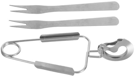 TOYANDONA Pince À Escargots En Acier Inoxydable Avec 2 Fourchettes À Escargot Poignée Ergonomique Ensemble Léger Et Compact 6.30X2.17X1.18in Pour Cuisine Restaurant Et Service Buffet