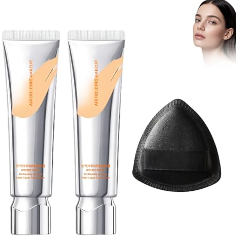 Lang Anhaltende Foundation Voller Deckkraft, Air Holding Makeup Filter Liquid Foundation, Deckende Flüssig-Foundation, Face Hydrating Concealer Foundations (2pcs)