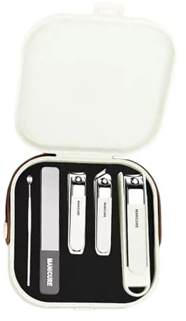 Edelstahl-Maniküre-Nagelpflege-Set, 5-teilig, Fellpflege-Werkzeuge, Nagelknipser für Männer und Frauen, Zuhause, Outdoor, unverzichtbar, tragbarer Nagelknipser und Beauty-Werkzeug-Set