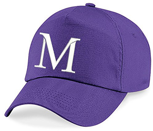 4sold Unisex Bindemütze Babymütze Jungen Mädchen Mütze Baseball Cap Lila Hut Kinder Kappe Alphabet A-Z (M)