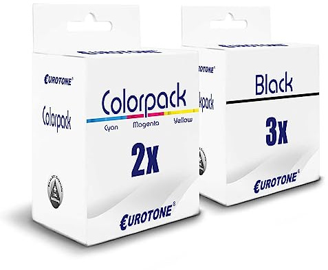 Eurotone 5X Patronen für HP 4655 4526 4524 3831 3631 4657 4656 4658 3836 4522 3633 4650 4528 ersetzt 302XL CMYK