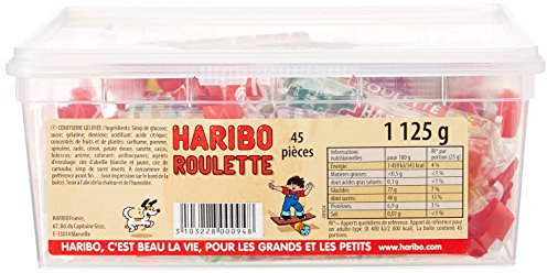 Haribo Bonbon Gélifié Roulette x 45 Pièces 1,125 kg