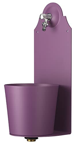 Belfer 42PRX Fontana a Parete con Vaschetta in Acciaio e Rubinetto in Ottone Cromato Colore Viola