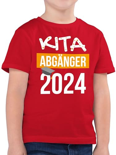 Kinder T-Shirt Jungen - Einschulung Junge - Kita Abgänger 2026-140 (9/11 Jahre) - Rot - Abschied Shirt Kindergarten einschulungsshirt schulanfänger kiga Schule Tshirt 1.schuljahr Tshirts
