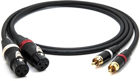 enoaudio Mogami 2534 Quad Câble Paire (L,R) Stéréo Professionnel | Neutrik Gold RCA – XLR femelle | HiFi - 2,0 m
