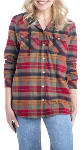Legendary Whitetails, Kariertes Flanellhemd Lumber Jane, mit Kapuze, für Damen, Klein