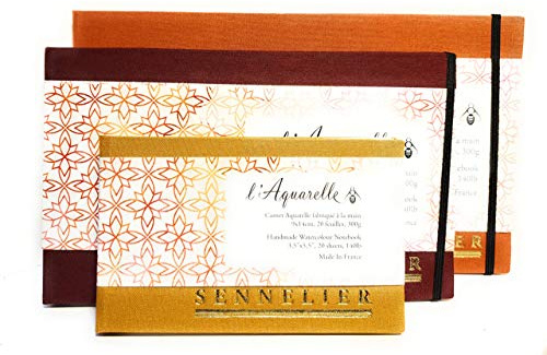 Sennelier Aquarellblock, handgefertigt, Carnet Aquarelle, hergestellt in La Main, handgefertigt, Watercolour Notebook.