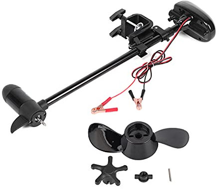 Qiilu 12V Boat Trolling Motor, 18lbs Brushed Multi-Gear Electric Mount Trolling Motor with Propeller for Inflatable Boat