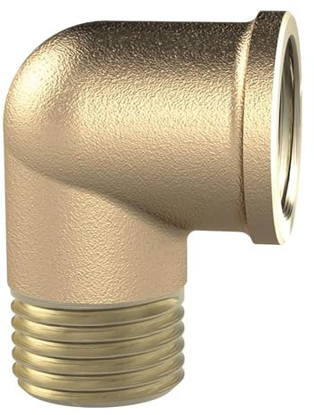 RIEGLER WST20MS90IA Messing blank Winkelstück, 90° Winkelstück, Innen/Außen, G 2 Gewinde, 16 bar Betriebsdruck
