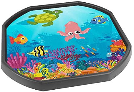 Ocean Floor Reef Fish Vinyl Tuff Tray Insert - 60 x 60 cm - Ideal for Mini Tuff Spot Tuff Tray - Tuff Tray NOT Included