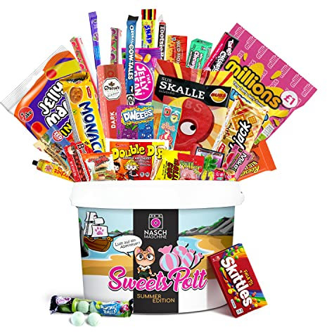 Naschmaschine® SweetsPott einzigartige Süßigkeiten Mischung aus aller Welt - 30 Teile Mix XXL mit amerikanischen Süßigkeiten als ideale Geschenkidee
