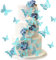 SYKYCTCY 40 Pack Blue Lively 3D Butterfly Cupcake Toppers Mixed Styles Hollow Butterfly Cupcake Topper Wedding Anniversary Baby Shower Kids Birthday Party Cake Decorations Supplies
