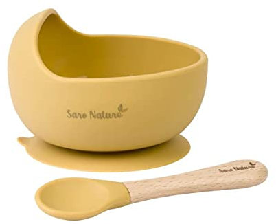 Set Alimentación Saro NORDIC WAVE silicona alimentaria - Mostaza