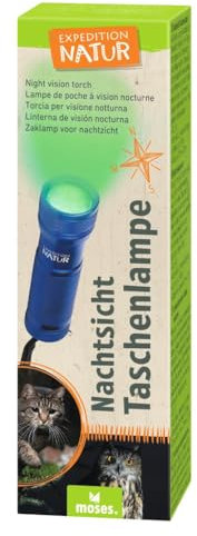 moses. Expedition Natur Nachtsicht-Taschenlampe, Outdoor-Lampe für Tierbeobachtungen, Kinder Taschenlampe mit grünem Licht, Aluminium Lampe 12 LEDs, perfekt Camping- und Ausflüge, 9854, Dunkelblau