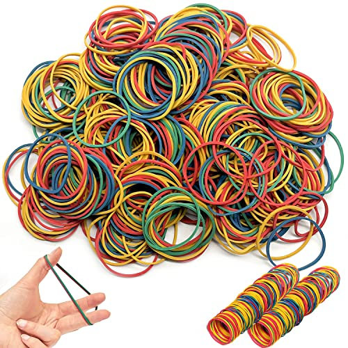 500 Pezzi Elastici Gomma Colorati di Cartelle, Elastici Ufficio, Elastici di Gomma, per Scuola Casa Ufficio 38mm Dimensioni