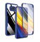 WBWONE Funda para Xiaomi Poco X3 Pro/Poco X3 NFC con Protector de Pantalla Incorporado, Antigolpes Transparente PC Carcasa Bumper Silicona TPU Protección Case. Azul