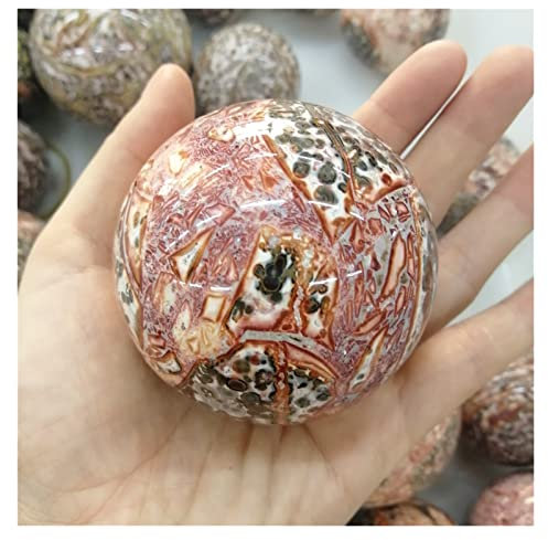 JITEM Edelsteine Geschnitzte Kugeln natürlicher Leopardenhaut-Jaspis-Stein-Kugel-Kugel for Heimdekorations-Geschenk-Set-Handwerk ningxiao (Size : 4-5cm)
