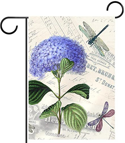 Garten Flagge 30x45cm, Vintage Hortensie Breeze Flagge Strapazierfähiges Polyester Drinnen Und Draußen Sommer Flaggen Verblassen Beständig Feiertage Willkommensflagge