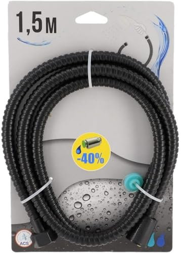 Tendance - Flexible de douche acier inoxidable 150 cm - noir mat