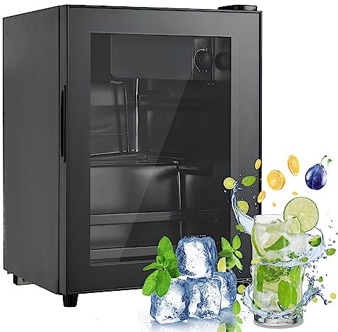 kubeier Frigorifero Piccolo, Mini Frigo Professionale con Porta in Vetro per Sala Ufficio, frigo Birra 55 Litri, Funzionamento Silenzioso, Sistema di Raffreddamento del compressore, 42 Db Max