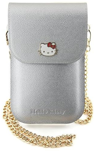 Hello Kitty Tasche HKOWBPGHDLMS Silber Leather Metal Logo Chain