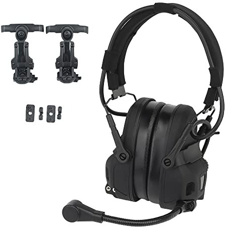 ACEXIER Taktisches Headset Militär Jagd Schießen Geräuschreduzierung Headset für OPS Core ARC und Wendy M-LOK Helm Kopf montiert Dual Use (Black)