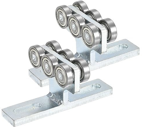 PATIKIL 2 Paquet Électrique Palan Chariot avec 6 Roues Rouleau Support Chariot Poutre pour Utilisation avec 1-5/8 Large & Tous 1-5/8 Plus Grand Entretoise Canaux, Alliage Acier