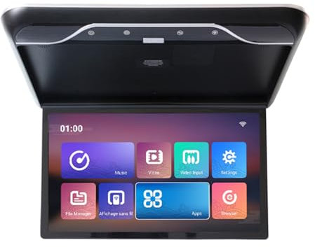 Moniteur de plafond Android pour camping-car et véhicule utilitaire, télévision haute définition de 19 pouces, système de divertissement arrière,Black-4+64G