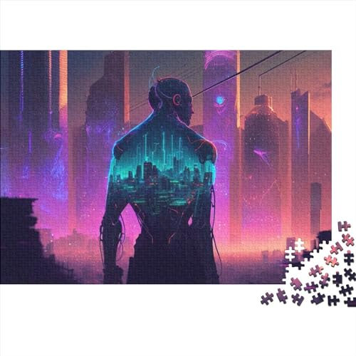 Puzzle für Erwachsene, Cyborg, 1000 Teile, Holzpuzzle, Teenager und Kinder, tolles Geschenk für Erwachsene, Größe 75x50cm