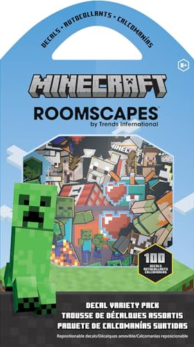 Trends International Minecraft-Aufkleber, 100 Stück, Vinyl, Cartoon, Mehrfarbig, Aufkleber, Sammelalbum