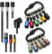 Zhichengbosi 11Pcs 1/4 Inch Keychain Drill Bit Holder, 3 Pcs Hex Shank Screwdriver Bit Holder, 3 Pcs Quick Release Bit Holder, 1 Pcs Right Angle Drill Attachment(18PCS)