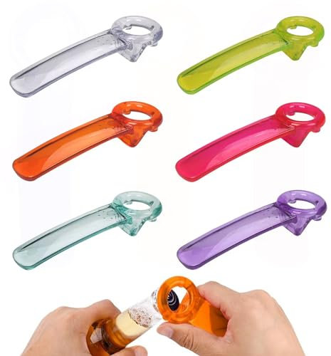 6 pcs Ouvre Bouteille Manuel, Polyvalent Ouvre Bocal, Sans Effort Ouvre-Bocaux de Conserve, Portable Ouvre Bocal Manuel pour Personnes Âgées, Enfants, Femmes, Mains Faibles - Plastique