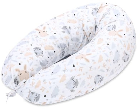 Totsy Baby Bezug für Seitenschläferkissen 190 cm mit Schnüren - Kissenbezug mit Reißverschluss Komfortkissenbezug für Body Pillow Eulen
